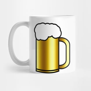 Beer Mug | Golden Ombre Fill, White Foam, and Black Stroke Mug